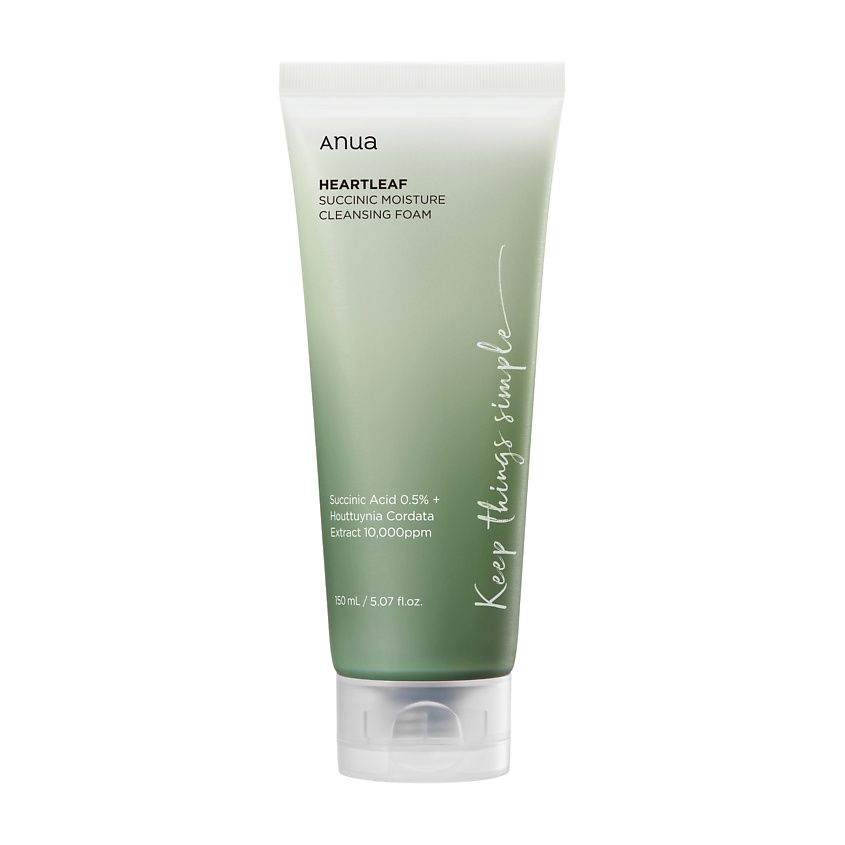 Гель-пенка для очищения с янтарной кислотой Anua Heartleaf Succinic Moisture Cleansing Foam